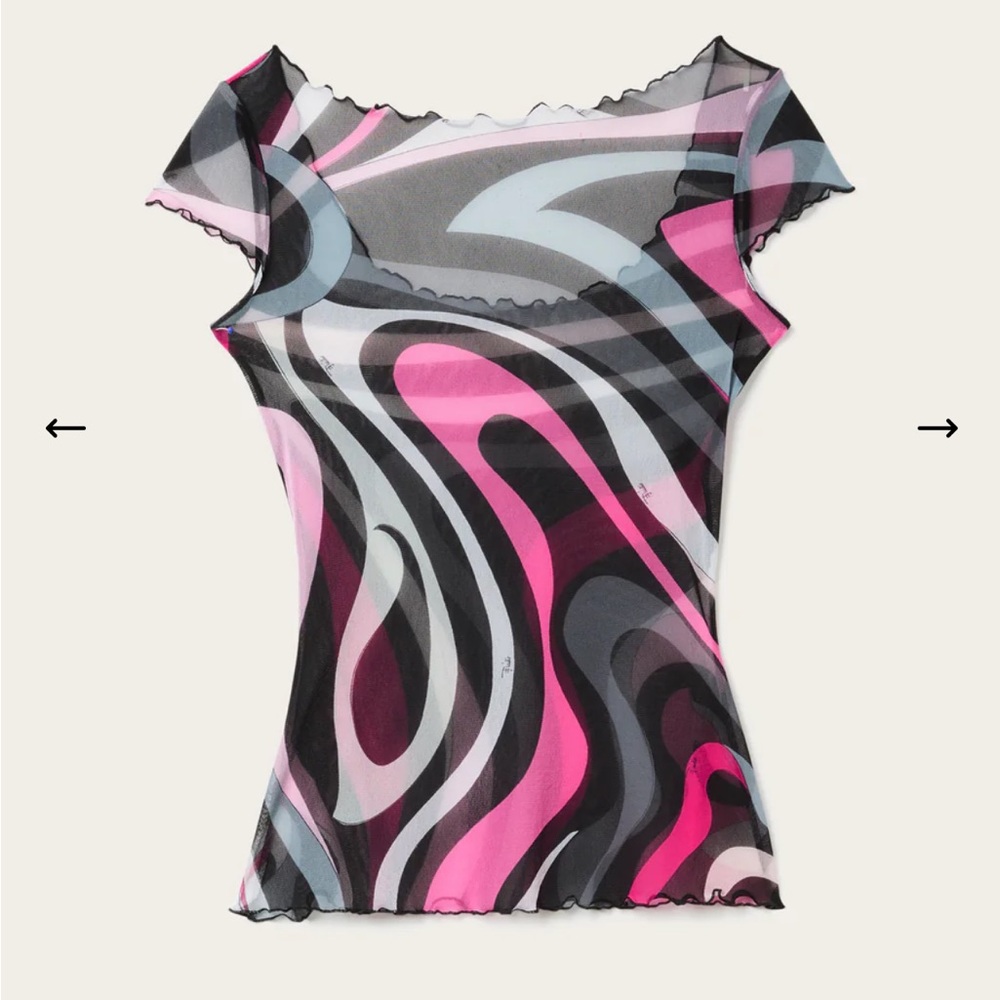 Marmo Print Tulle Pucci Top